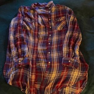 Purple, plaid blouse